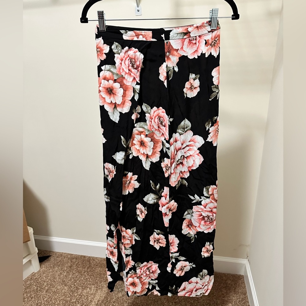 Floral Midi Slit Skirt